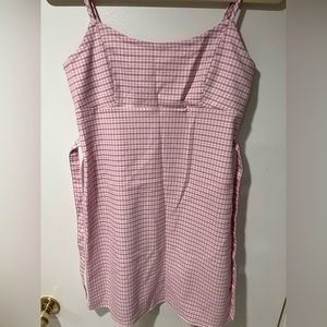 Brandy Melville pink plaid print dress